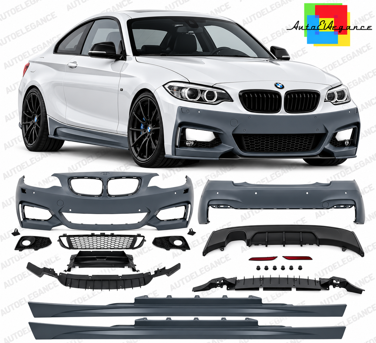 💕ART.10580 BODYKIT ADATTO  PER  BMW Serie 2 F22 F23  (2014-2017) M-Tech💕