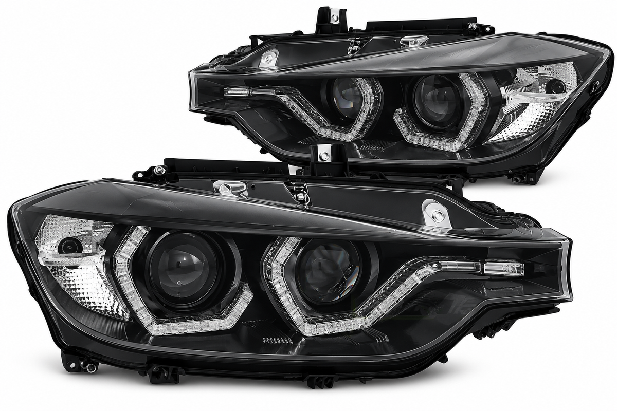💕ART.10582  FARI  ANTERIORI ADATTO  PER BMW 3 F30/F31 LCI 15-18 NERO💕