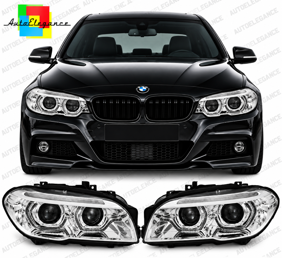 💕ART.10583 FARI ANTERIORI ADATTO  PER BMW 5 F10/F11 LCI 13-16💕
