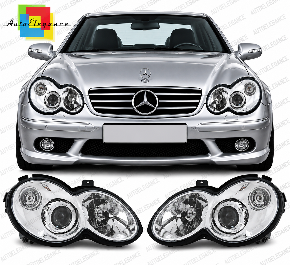 💕ART.3055  FARI ANTERIORI ADATTO  PER  MERCEDES CL203 C-KLASA 00-04💕