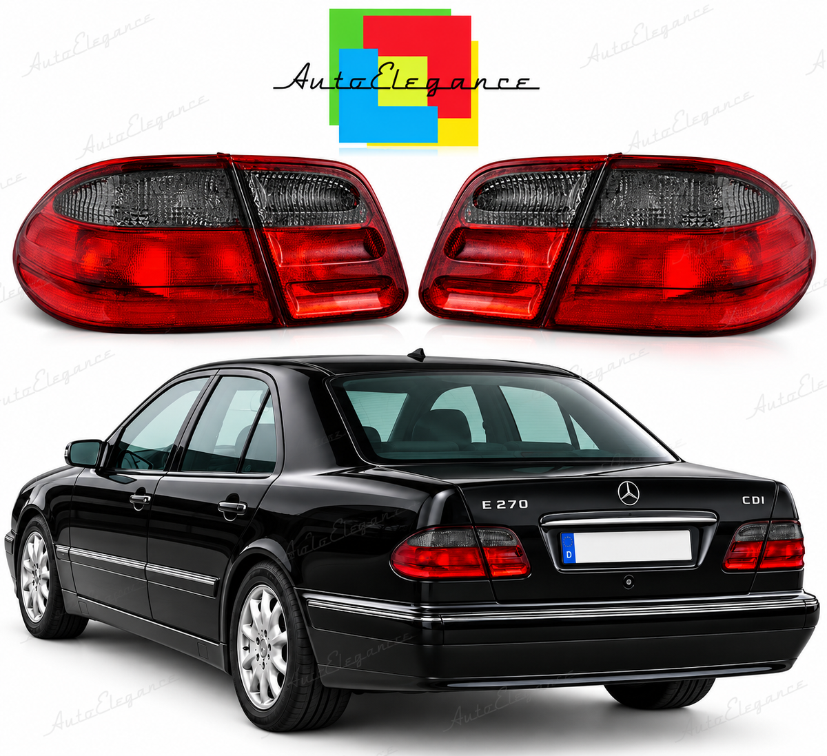 👉Fanali posteriori rossi fumé adatto per Mercedes W210 Classe E 95-03.02👈