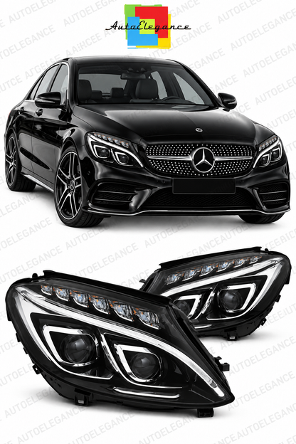 💕ART.7339 FARI ANTERIORI ADATTO  PER  MERCEDES W205 2014-2018 NERI💕