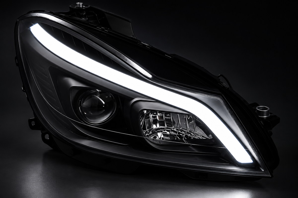 💕ART.10592 FARI ANTERIORI ADATTO PER MERCEDES CLASSE C W204 11-14 NERO💕