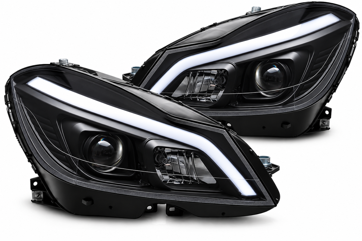💕ART.10592 FARI ANTERIORI ADATTO PER MERCEDES CLASSE C W204 11-14 NERO💕