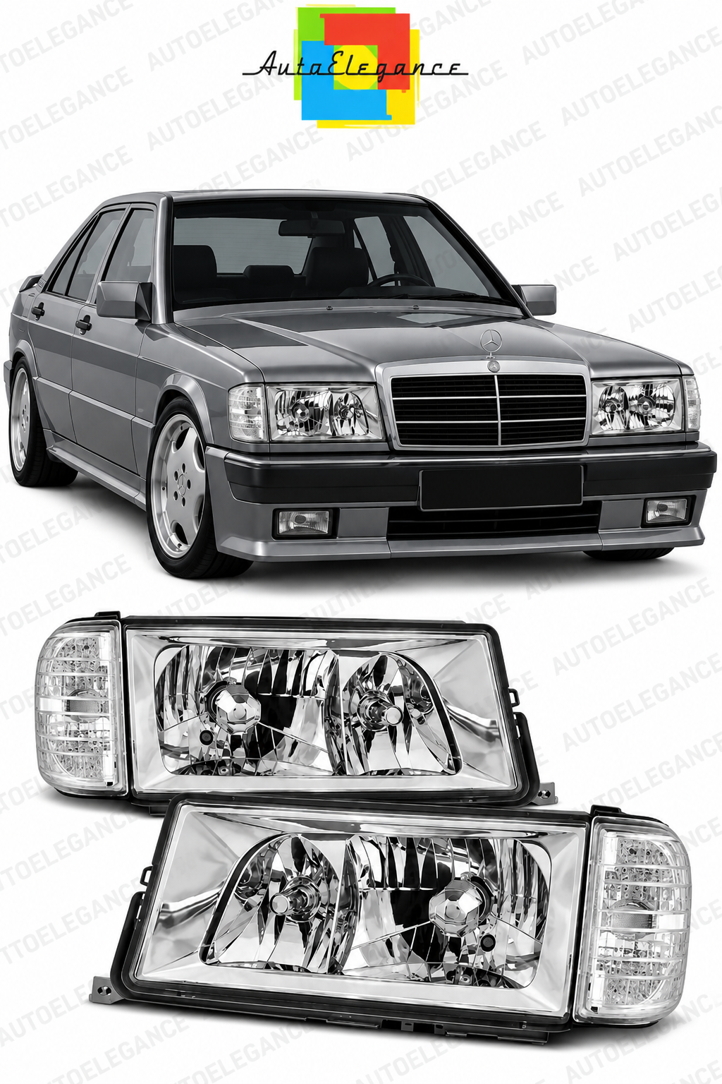 💕ART.10594 FARI ANTERIORI ADATTO  PER MERCEDES W201/190 12.82-05.93💕