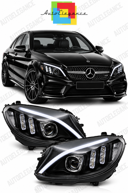 💕ART.10596 FARI  ANTERIORI ADATTO  PER MERCEDES CLASSE C W205 14-18C💕