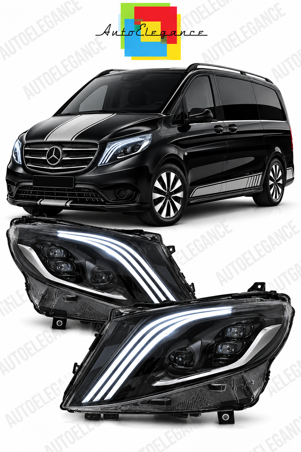 💕ART.5832 FARI ANTERIORI ADATTO PER MERCEDES CLASSE V / VITO W447 2014-2023💕