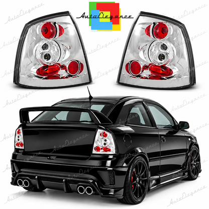 👉Fanali posteriori cromati adatto per  OPEL ASTRA G 09.97-02.04 2/4P👈