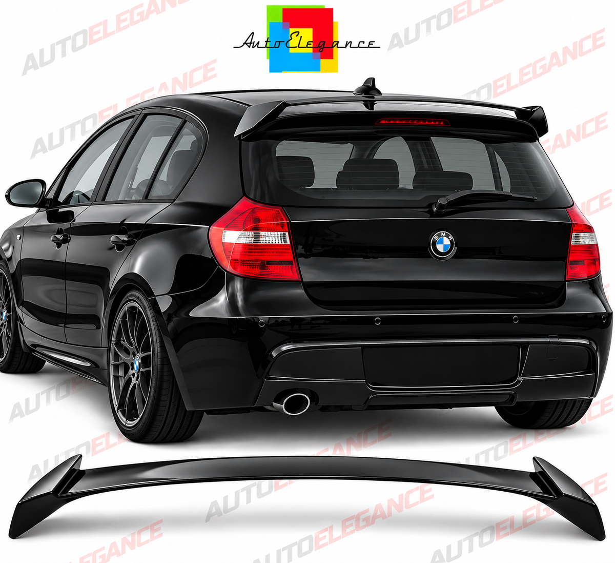 💕ART.0186 SPOILER POSTERIORE ADATTO PER BMW 1 E81 E87 NERO LUCIDO 04-11💕