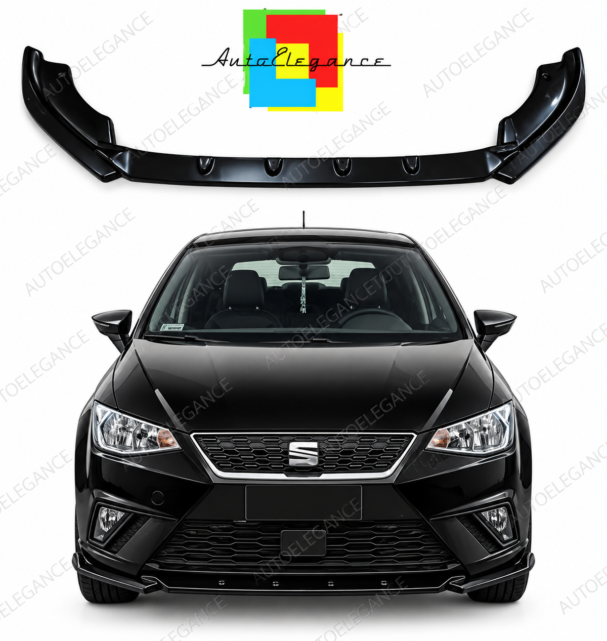 👉ART.1538 SPLITTER ADATTO PER SEAT IBIZA 5KJ 17+ STANDARD LOOK FR NERO LUCIDO👈
