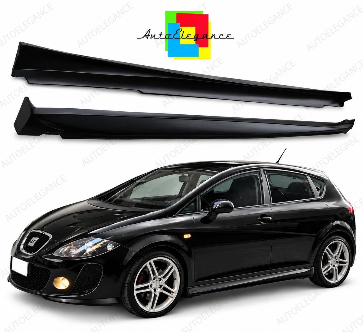 👉0106 Coppia Minigonne Laterali Sportive ABS adatto per Seat Leon 1P 05-12👈