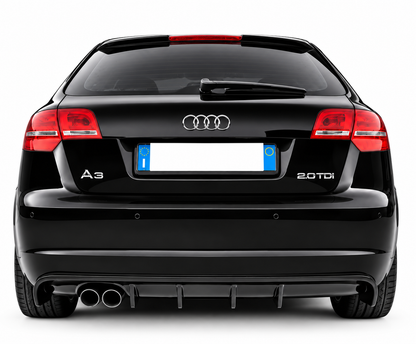 👉Diffusore Posteriore Look RS3 Nero Lucido ABS per Audi A3 S3 8P (08-12)👈