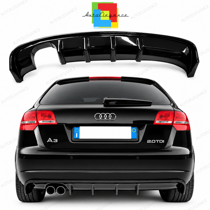 👉Diffusore Posteriore Look RS3 Nero Lucido ABS per Audi A3 S3 8P (08-12)👈