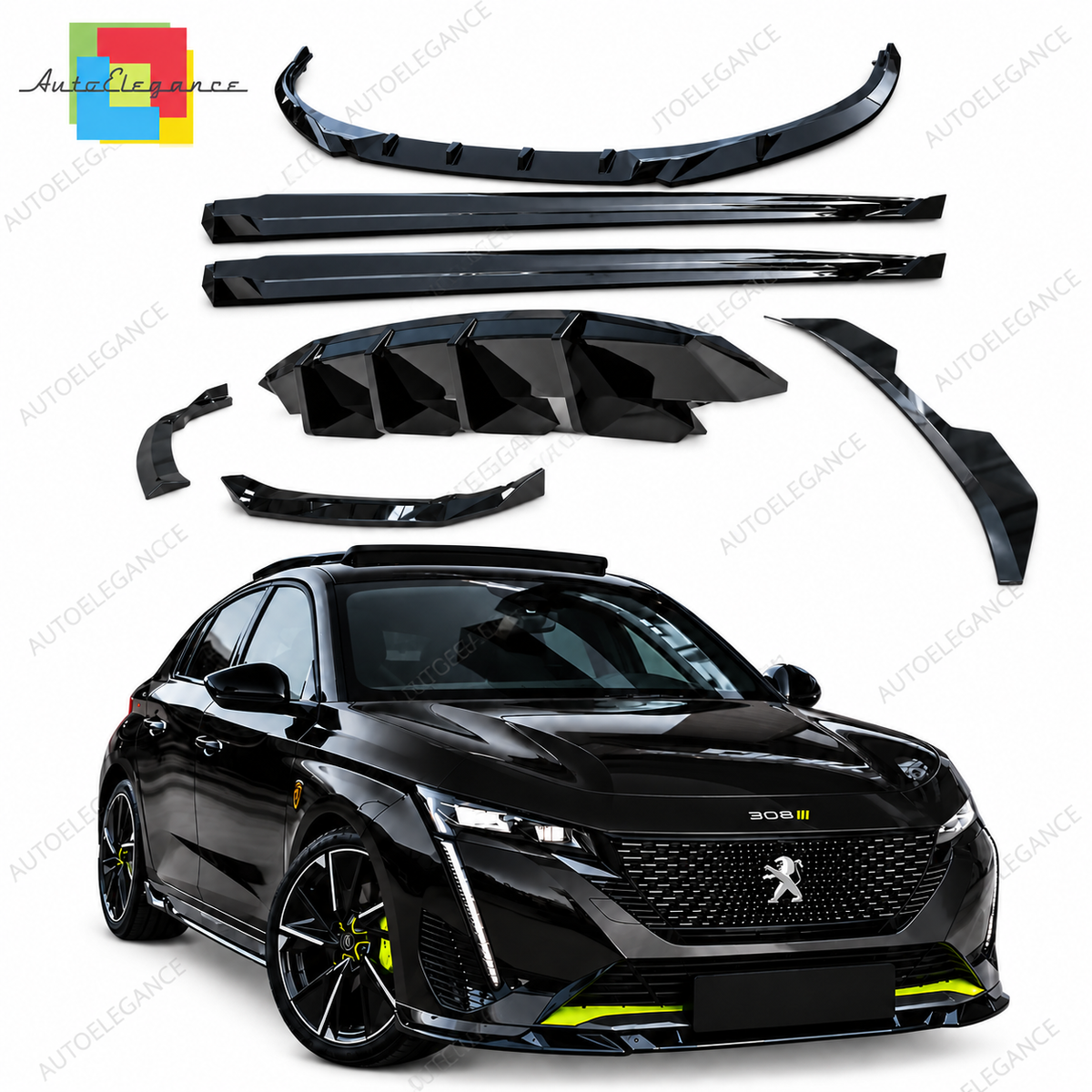 👉ART.10689 BodyKit adatto per Peugeot 308 GT Mk3 Hatchback & SW (2021-)👈