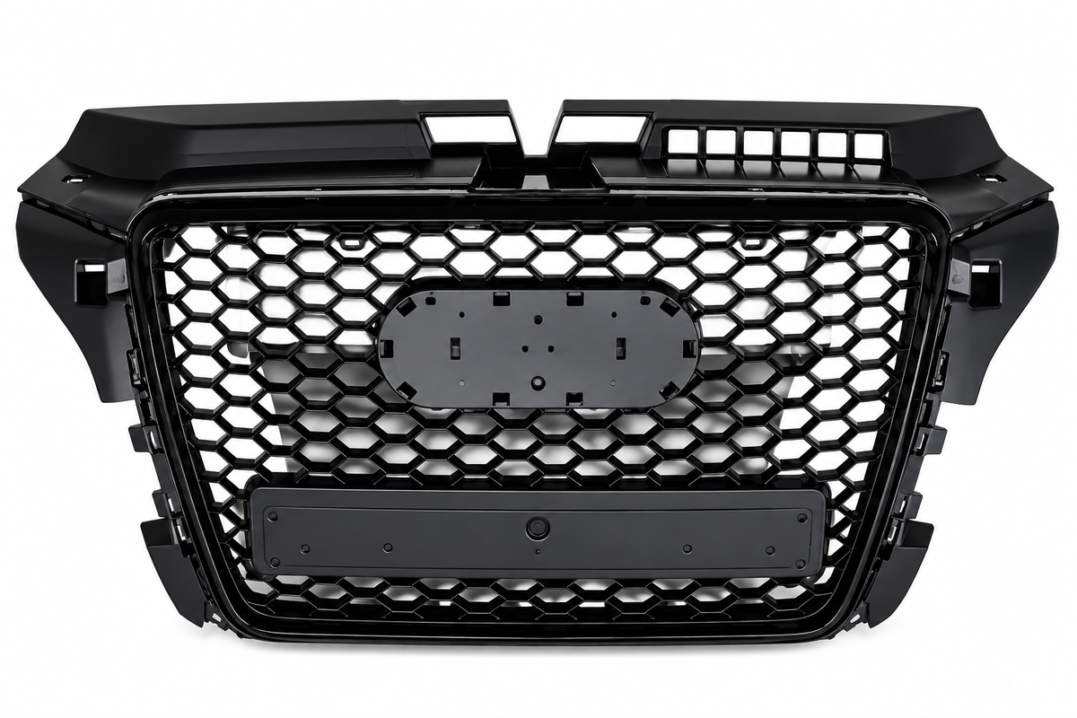 👉Griglia adatto per Audi A3 8P 08-12 calandra look RS3 total black nido d'ape👈