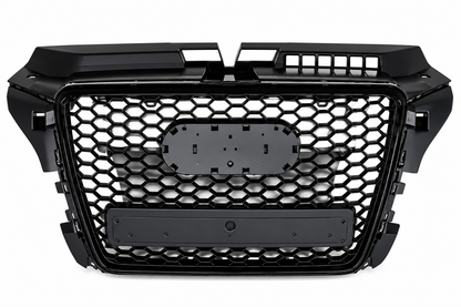 👉Griglia adatto per Audi A3 8P 08-12 calandra look RS3 total black nido d'ape👈