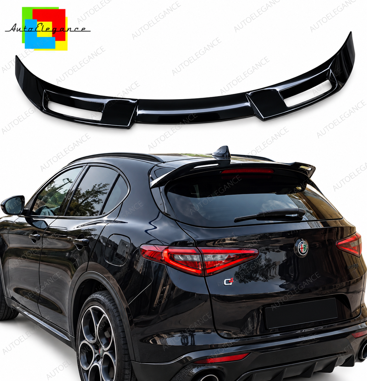 👉Spoiler posteriore adatto per Alfa Romeo Stelvio 16-22 Nero Lucido👈