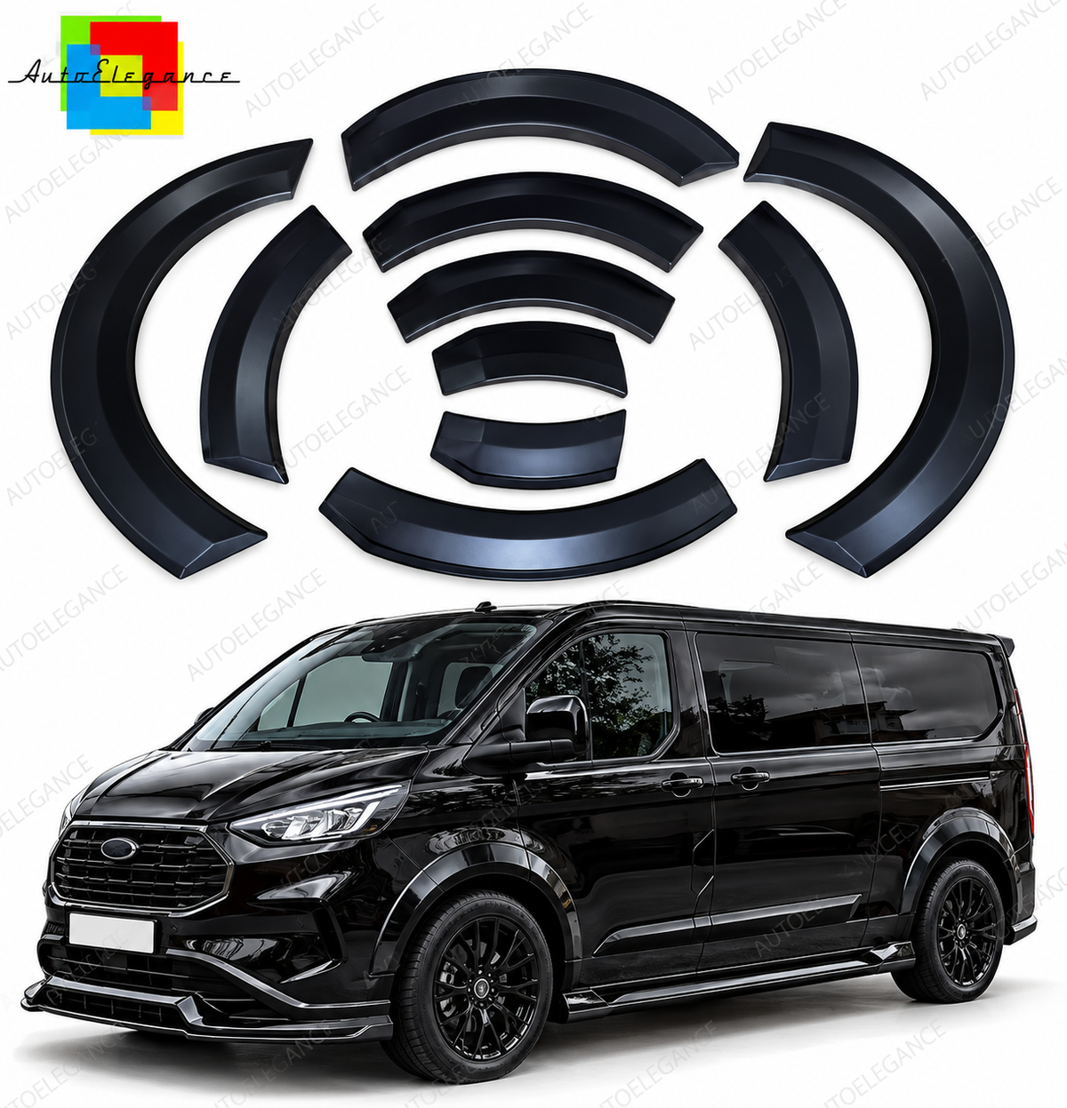 👉ART.10699 Parafanghi e passaruota adatto per Ford Transit Custom GT 23+👈