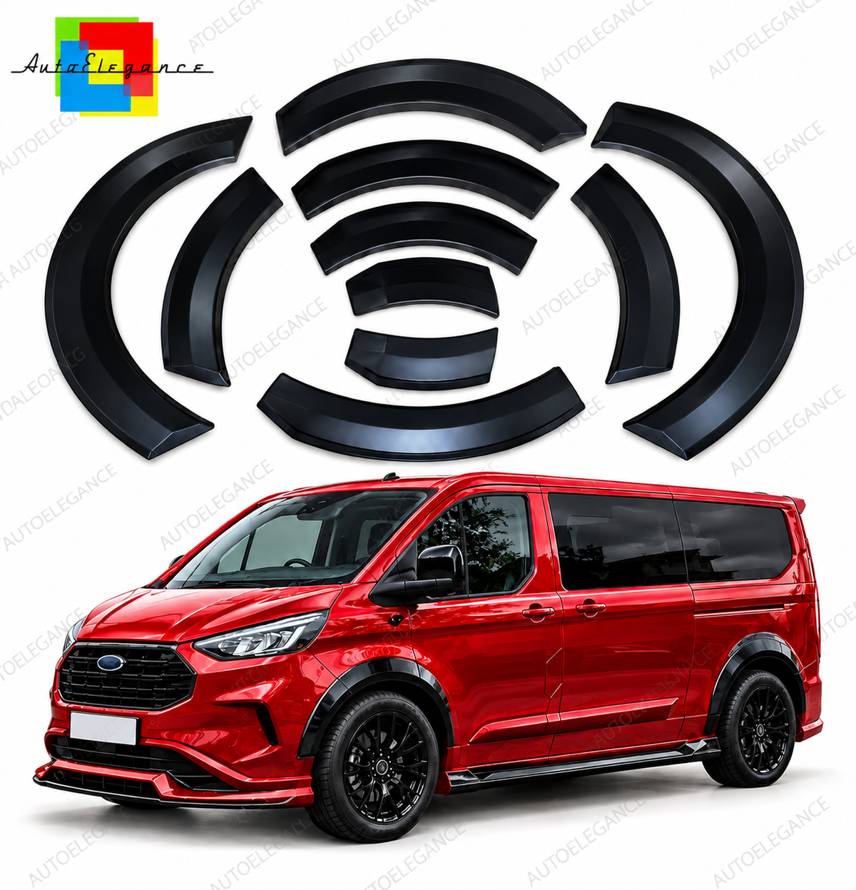 👉ART.10699 Parafanghi e passaruota adatto per Ford Transit Custom GT 23+👈