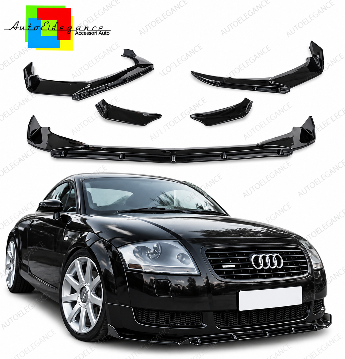 👉Splitter Sotto Paraurti Anteriore ABS Look RS Nero per Audi TT 8N 98-06👈
