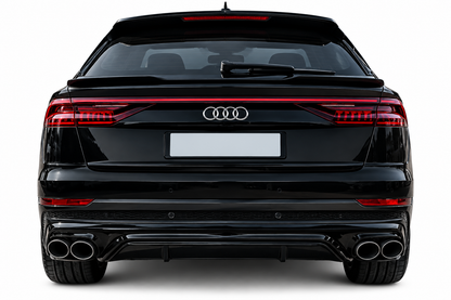 👉ART.2010 DIFFUSORE ADATTO PER AUDI Q8 2018+ S-LINE NERO CON TERMINALI 2x2👈