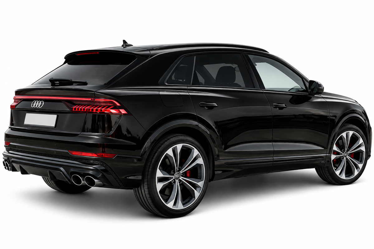 👉ART.2010 DIFFUSORE ADATTO PER AUDI Q8 2018+ S-LINE NERO CON TERMINALI 2x2👈