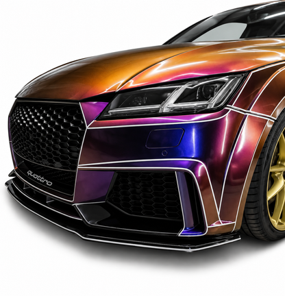 💕SPLITTER ANTERIORE ADATTO PER AUDI TT FV MK3 2015+ RS NERO LUCIDO ABS💕