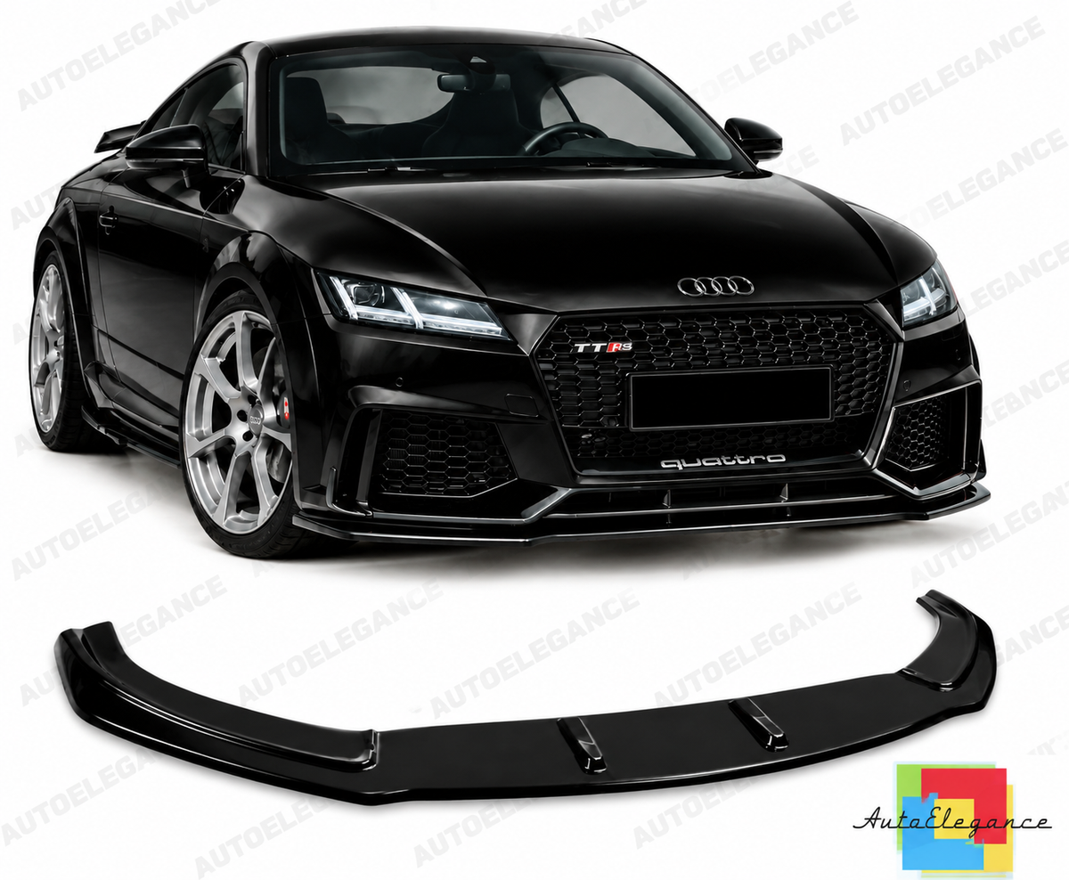 💕SPLITTER ANTERIORE ADATTO PER AUDI TT FV MK3 2015+ RS NERO LUCIDO ABS💕
