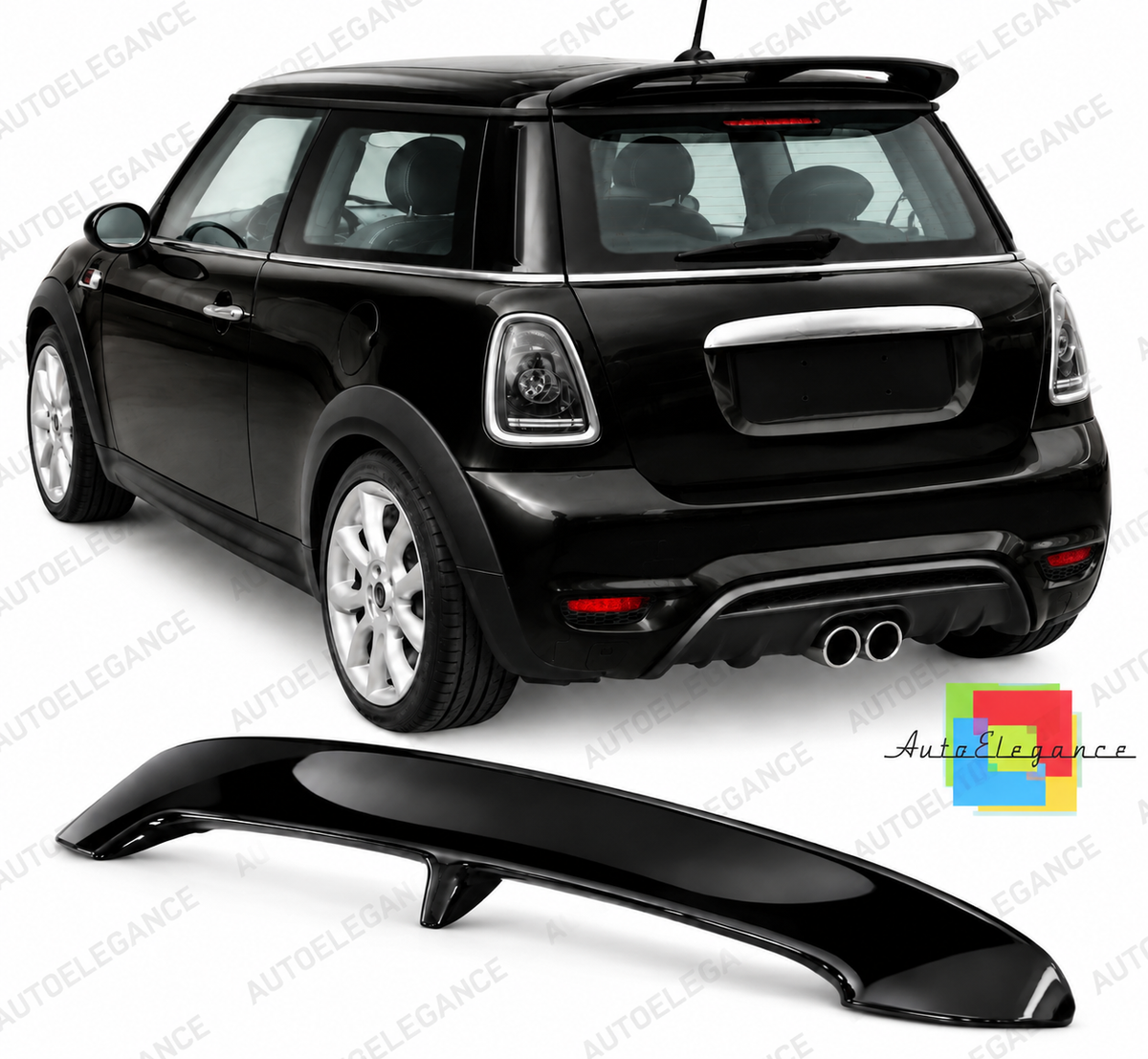 💕ART.0154 SPOILER ADATTO PER MINI COOPER R56 05-14 NERO LUCIDO LOOK SPORTIVO💕