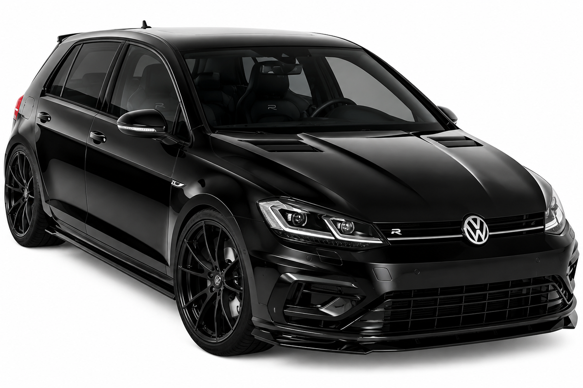 💕 Sotto Minigonne Adatte per VW Golf Mk7.5 R R-Line 17-20 Nero Lucido 💕