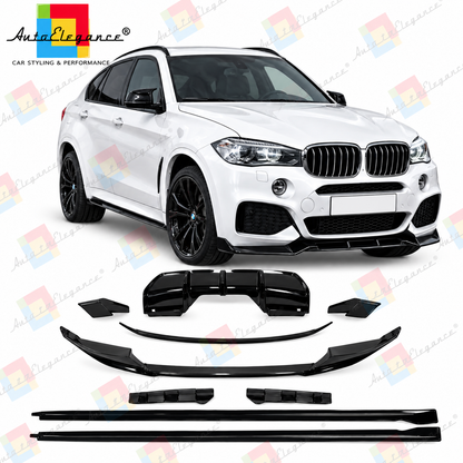 💕BODYKIT ADATTO  PER  BMW X6 F16 LOOK M PERFORMANCE NERO LUCIDO💕