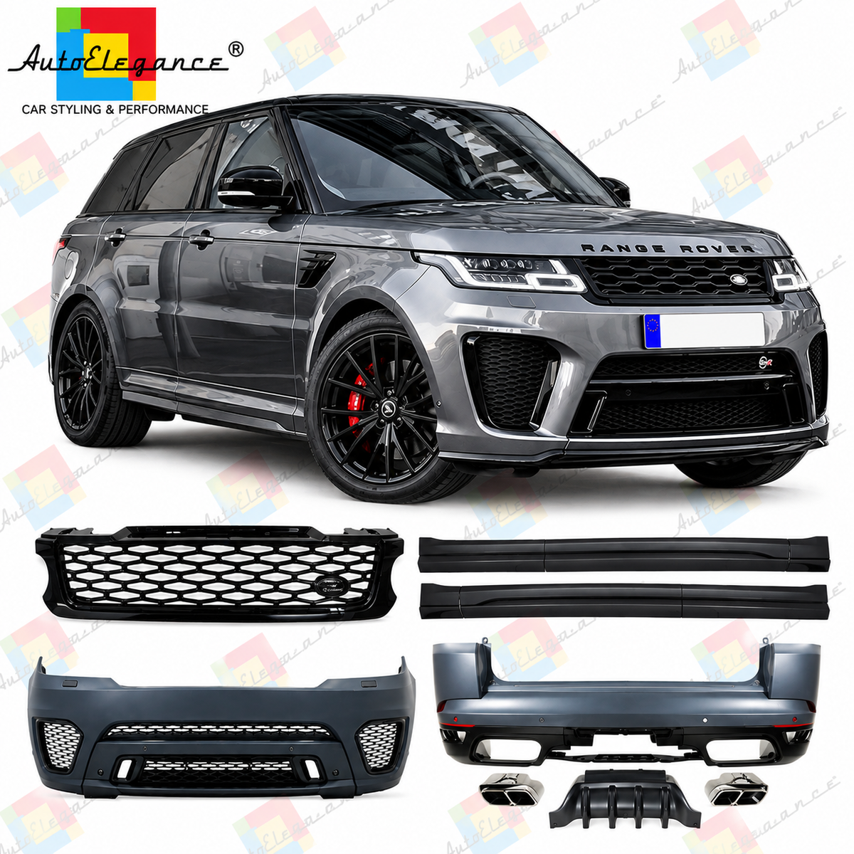 💕BODYKIT ADATTO  PER  RANGE ROVER SPORT L494 18- LOOK SVR💕
