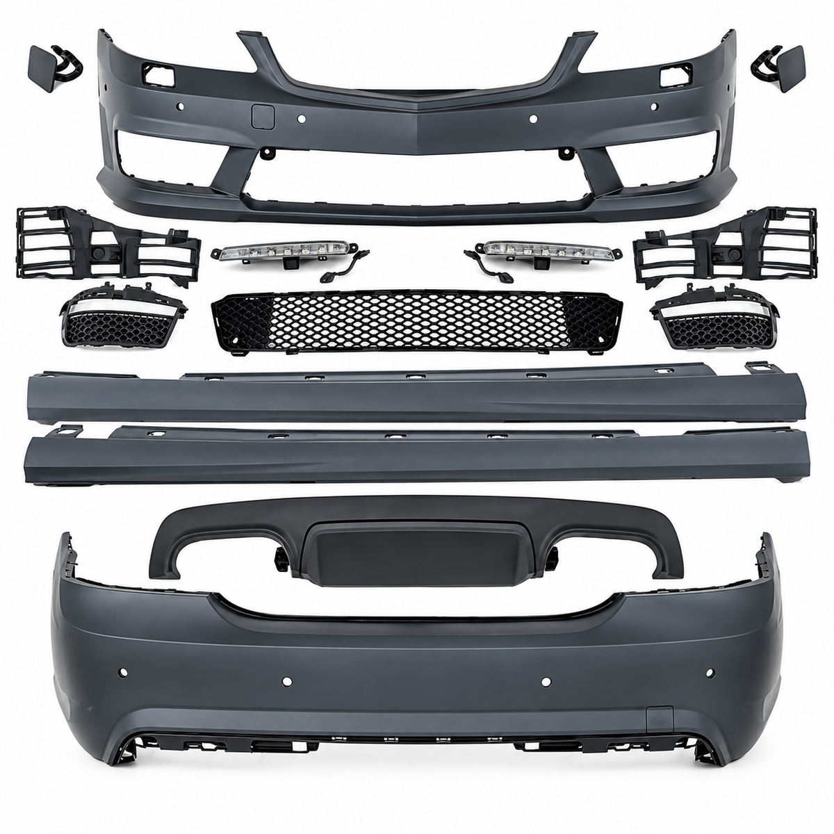 💕BODYKIT ADATTO  PER  MERCEDES CLASSE S W221 05-12 LOOK AMG CON LUCE DIURNA💕