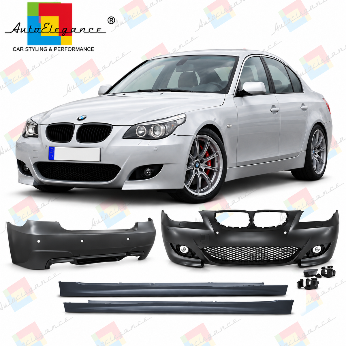 💕BODYKIT ADATTO  PER  BMW E60 03-07 LOOK M5 PDC SRA + FENDINEBBIA💕