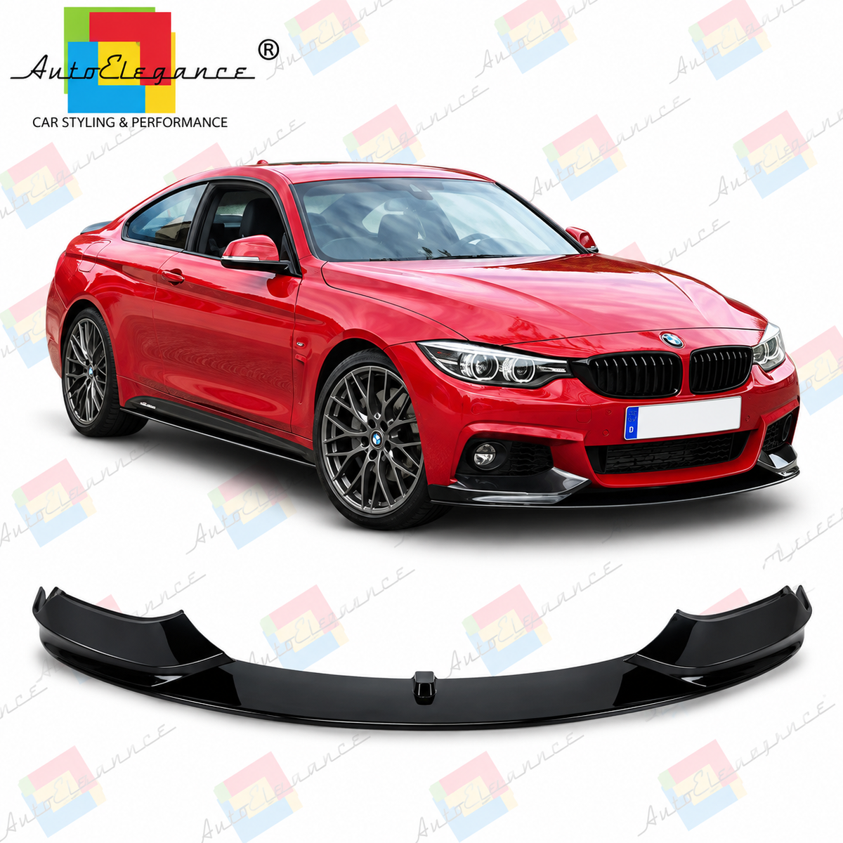 💕SPLITTER ADATTO  PER  BMW 4 F32 F33 F36 LOOK M PERFORMANCE NERO LUCIDO💕