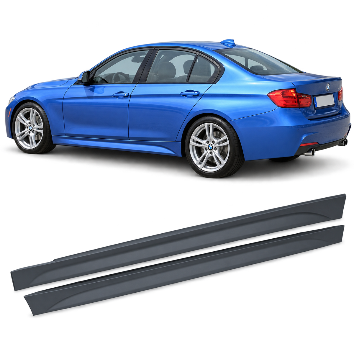 💕BODYKIT ADATTO  PER  BMW F30 LOOK M PERFORMANCE PDC 2 USCITE DI SCARICO💕