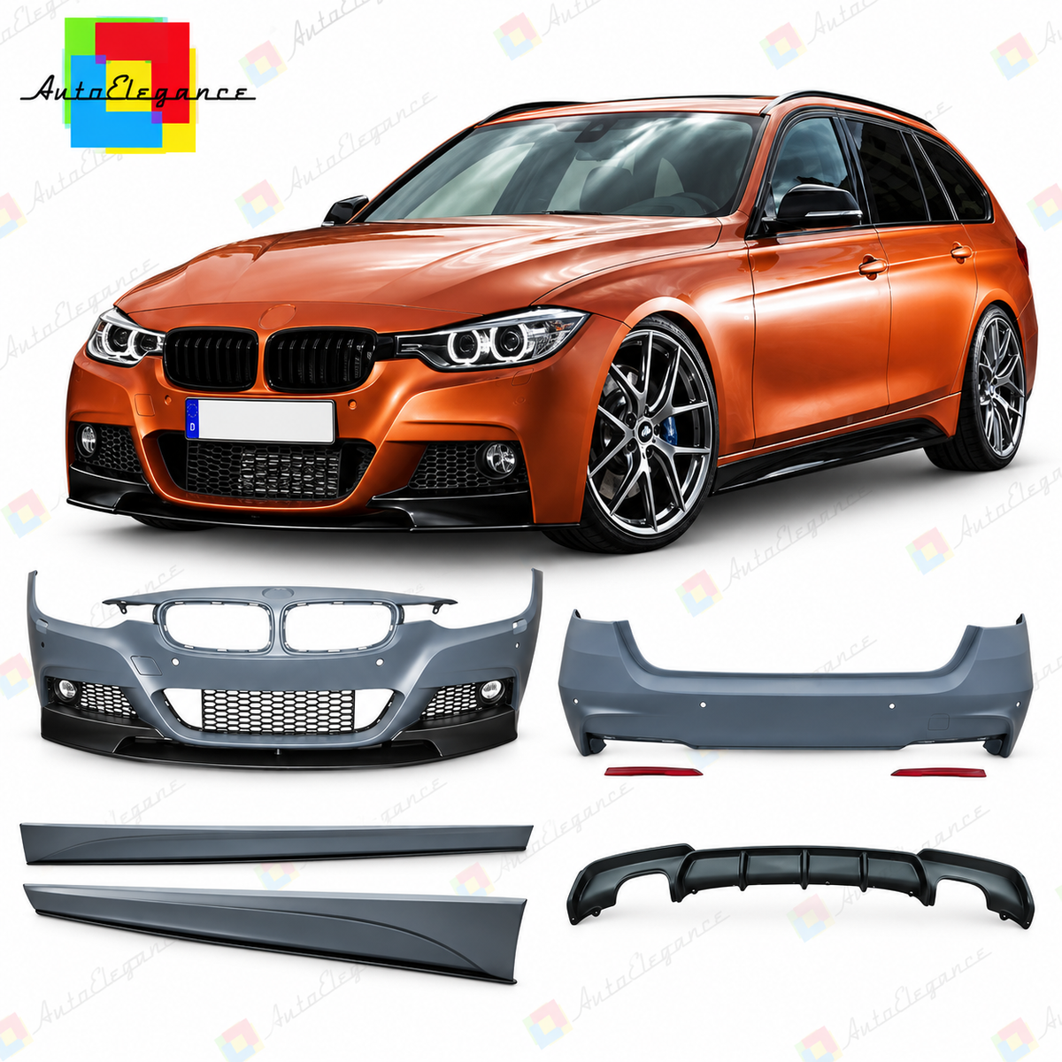 💕BODYKIT ADATTO  PER  BMW 3 F31 LOOK M PERFORMANCE PDC USCITA DOPPLA 💕