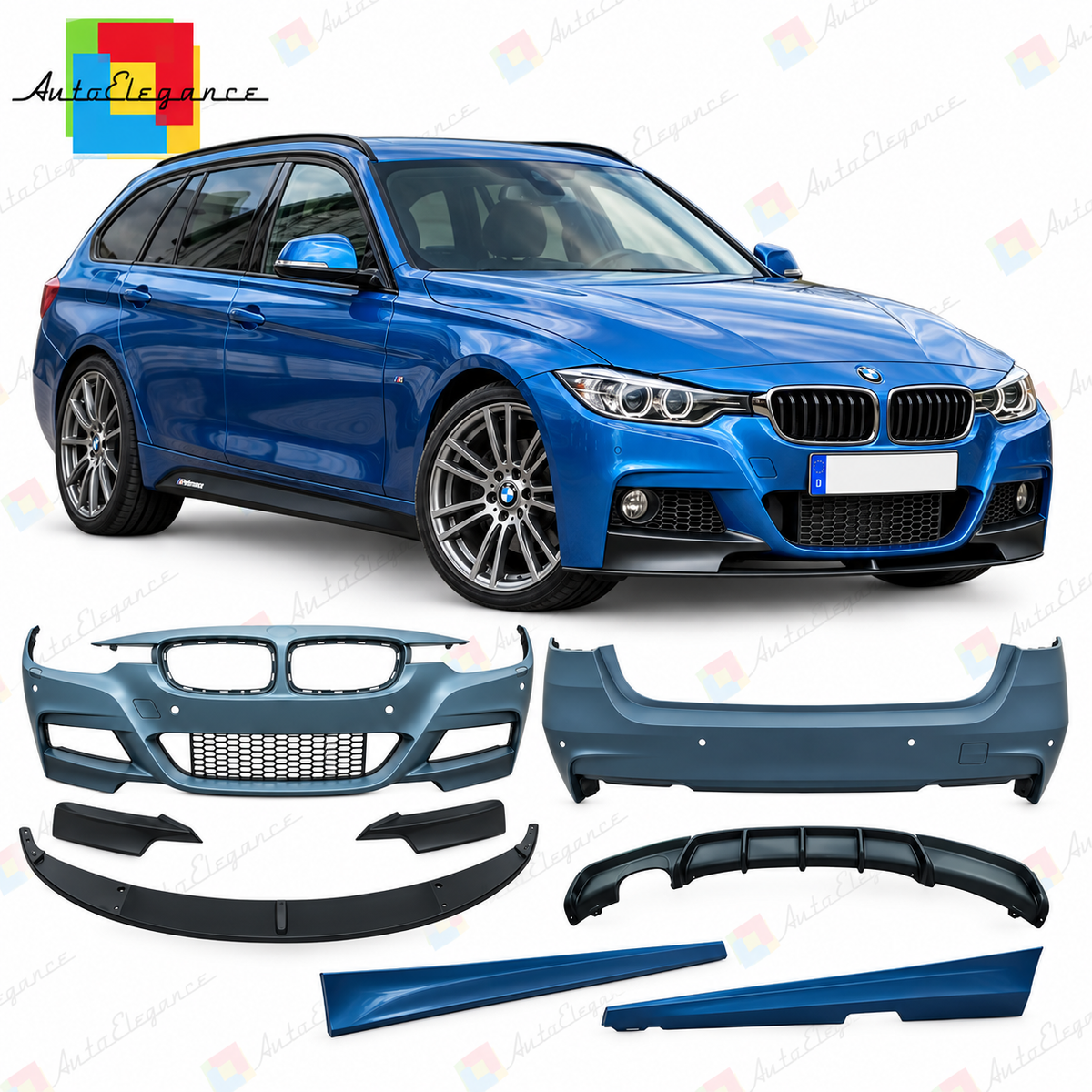 💕BODYKIT ADATTO  PER BMW F31 LOOK M PERFORMANCE USCITA DOPPIA SINISTRA💕