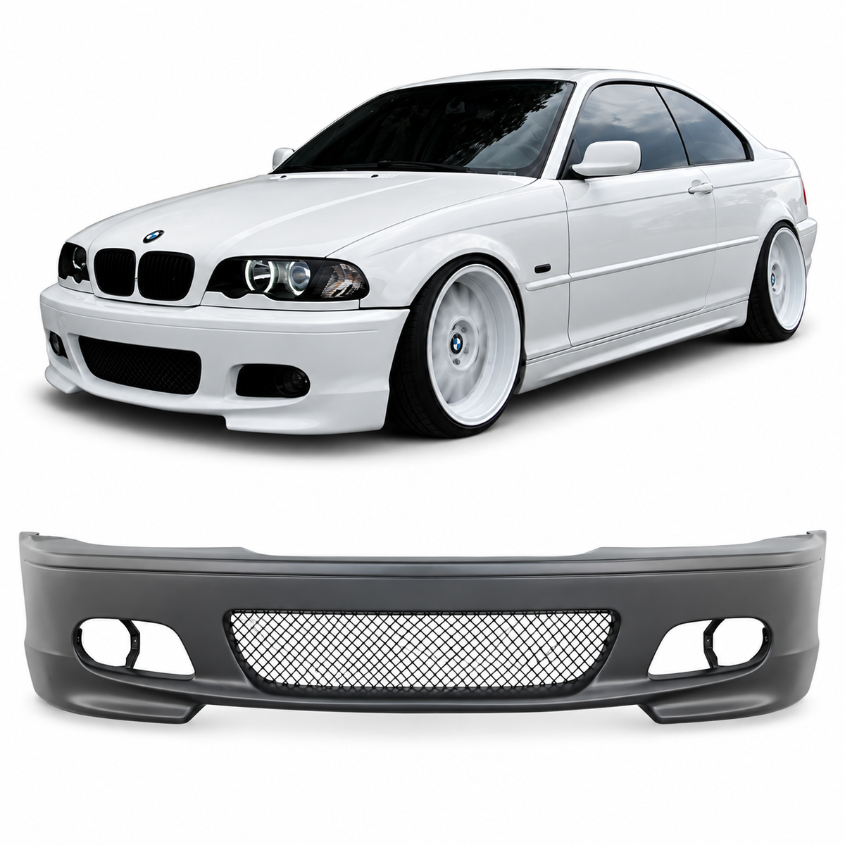 💕BODYKIT ADATTO  PER  BMW E46 COUPE 99-07 LOOK M2 SENZA PDC💕