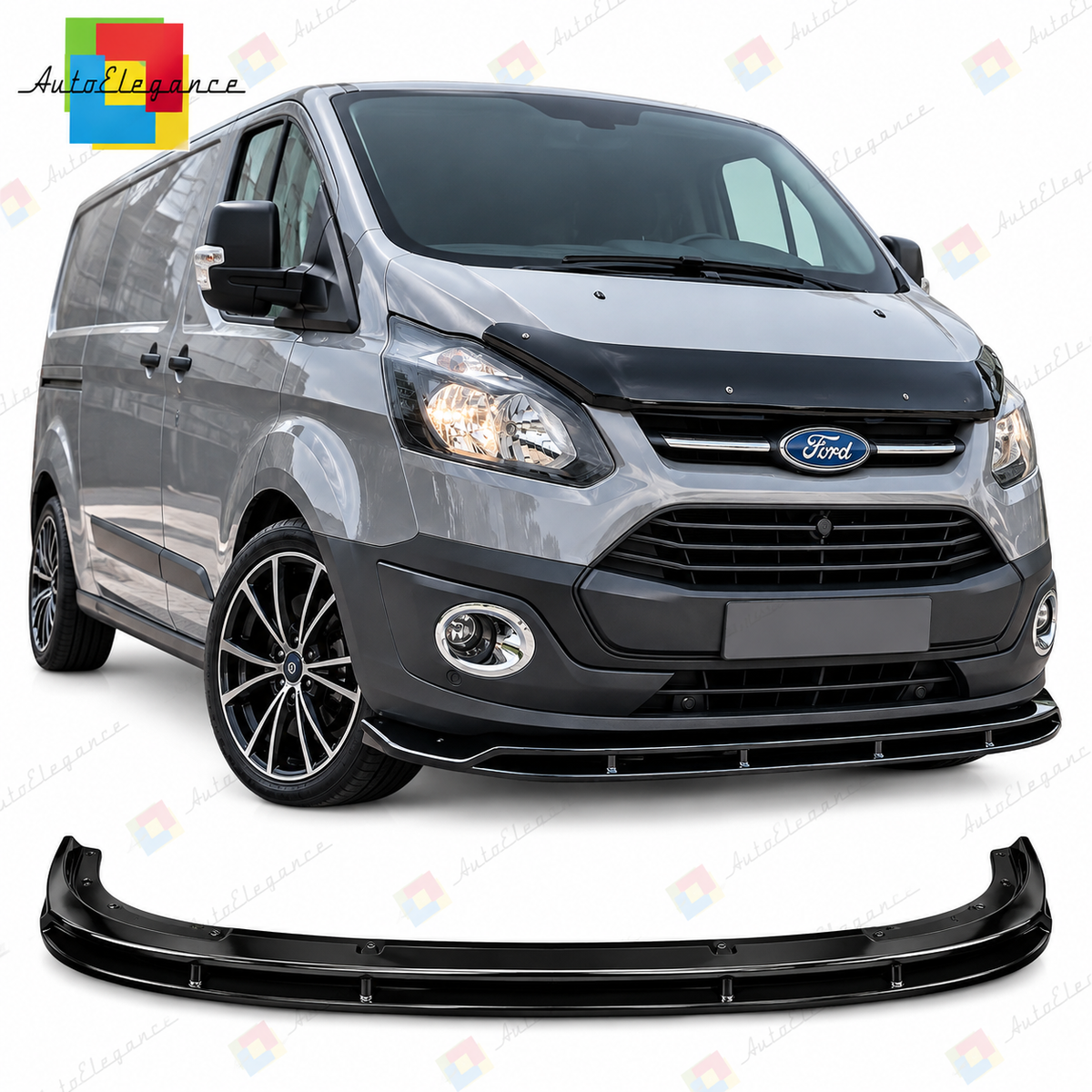💕ART.10519 SPLITTER ADATTO PER FORD TRANSIT CUSTOM 2012-18  NERO  LUCIDO 💕