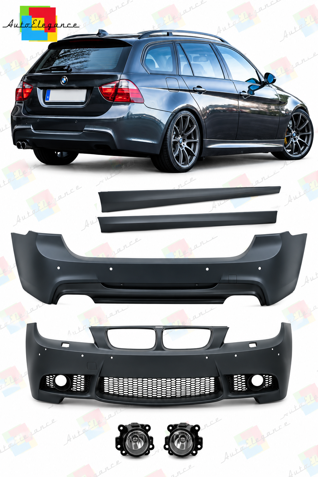 💕BODYKIT ADATTO PER  BMW 3 E91 LOOK M 05-08 CON PDC SRA💕