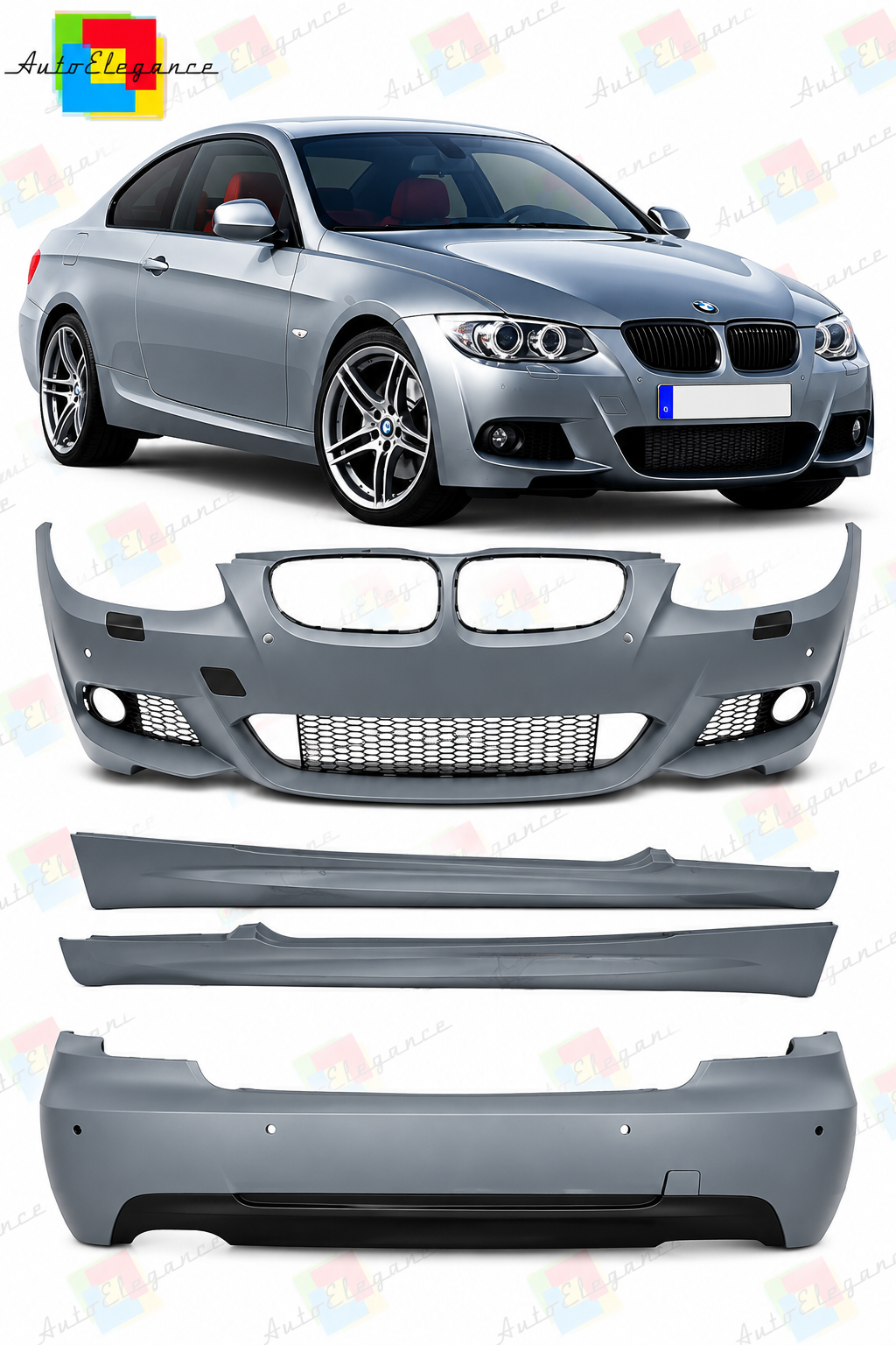 💕BODYKIT ADATTO PER  BMW 3  E92 LCI 10-14 LOOK M PDC SRA💕