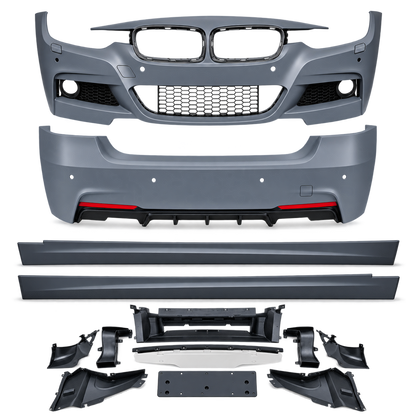 💕BODYKIT  ADATTO PER  BMW F30 LOOK M PERFORMANCE PDC USCITA DOPPIA💕