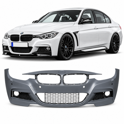 💕BODYKIT  ADATTO PER  BMW F30 LOOK M PERFORMANCE PDC USCITA DOPPIA💕