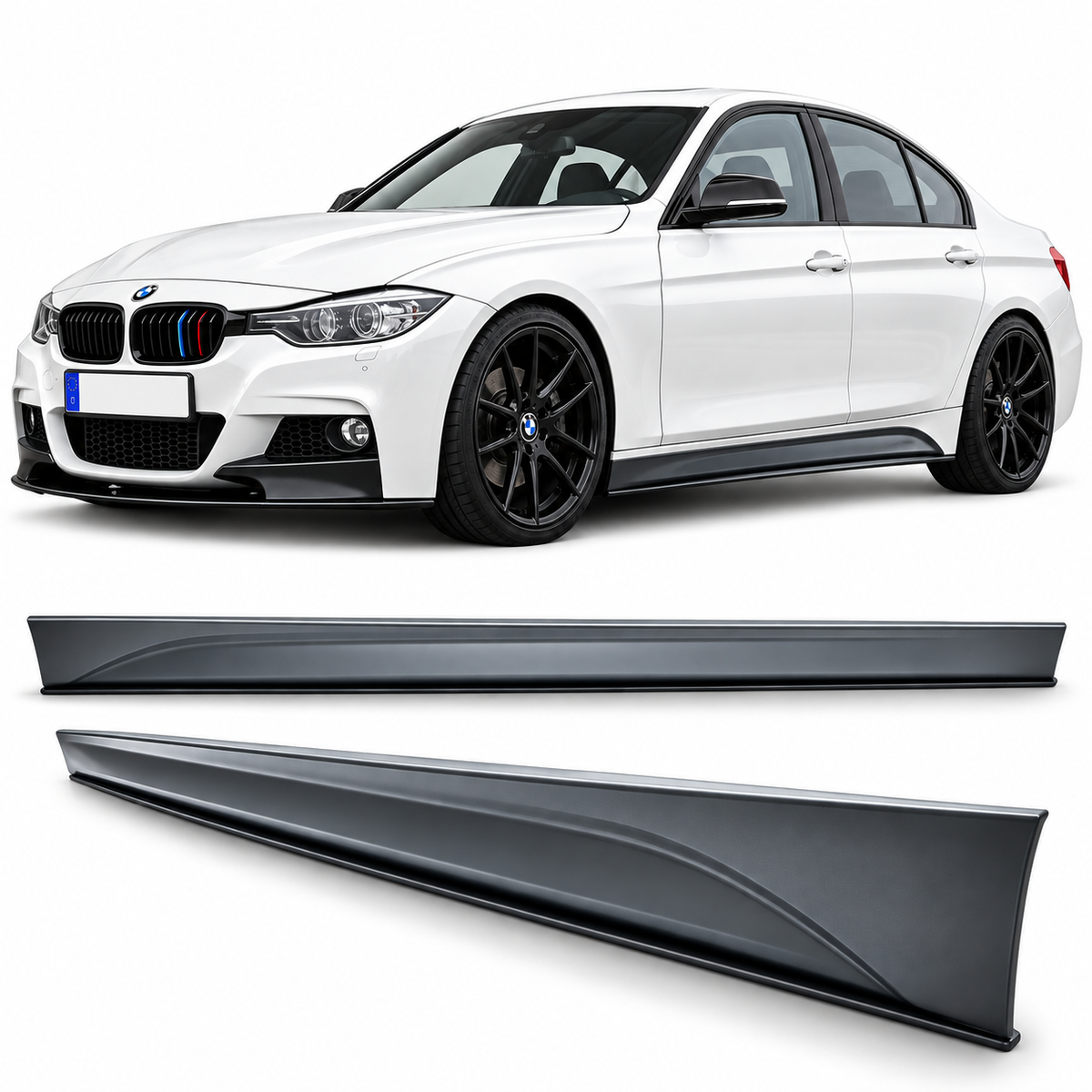 💕BODYKIT  ADATTO PER  BMW F30 LOOK M PERFORMANCE PDC USCITA DOPPIA💕