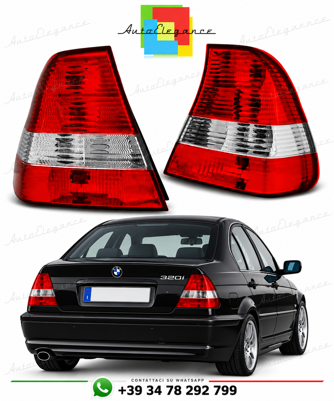 👉Fanali posteriori rossi e bianchi adatto per BMW E46 06.01-12.04 compatti👈