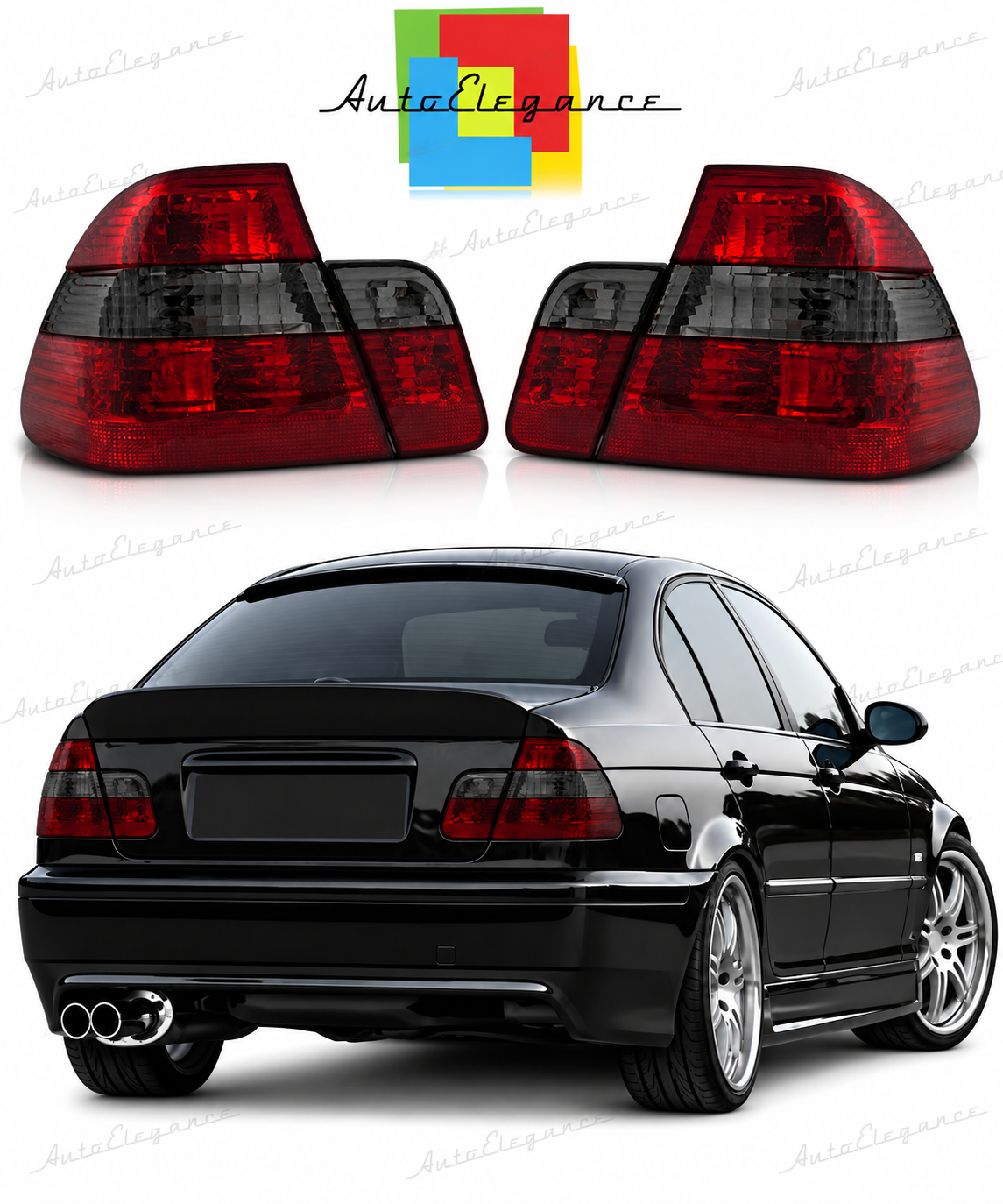 👉Fanali posteriori rossi fumé adatto per BMW E46 09.01-03.05👈