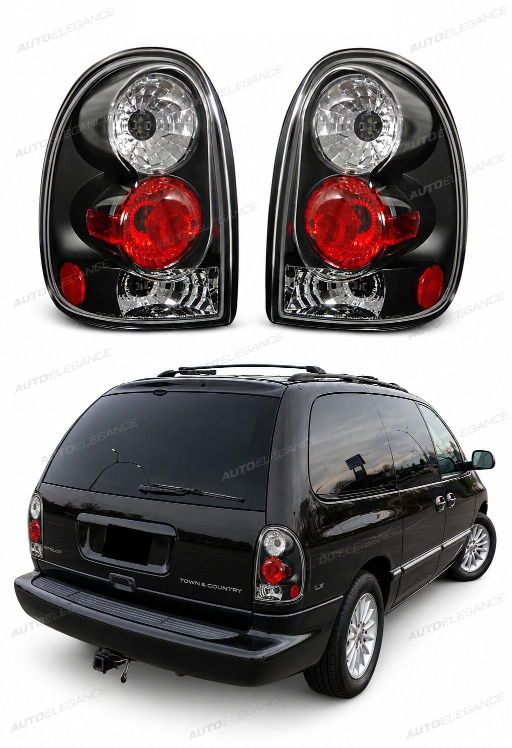 👉Fanali posteriori NERI adatto per CHRYSLER VOYAGER 96-02.01 👈