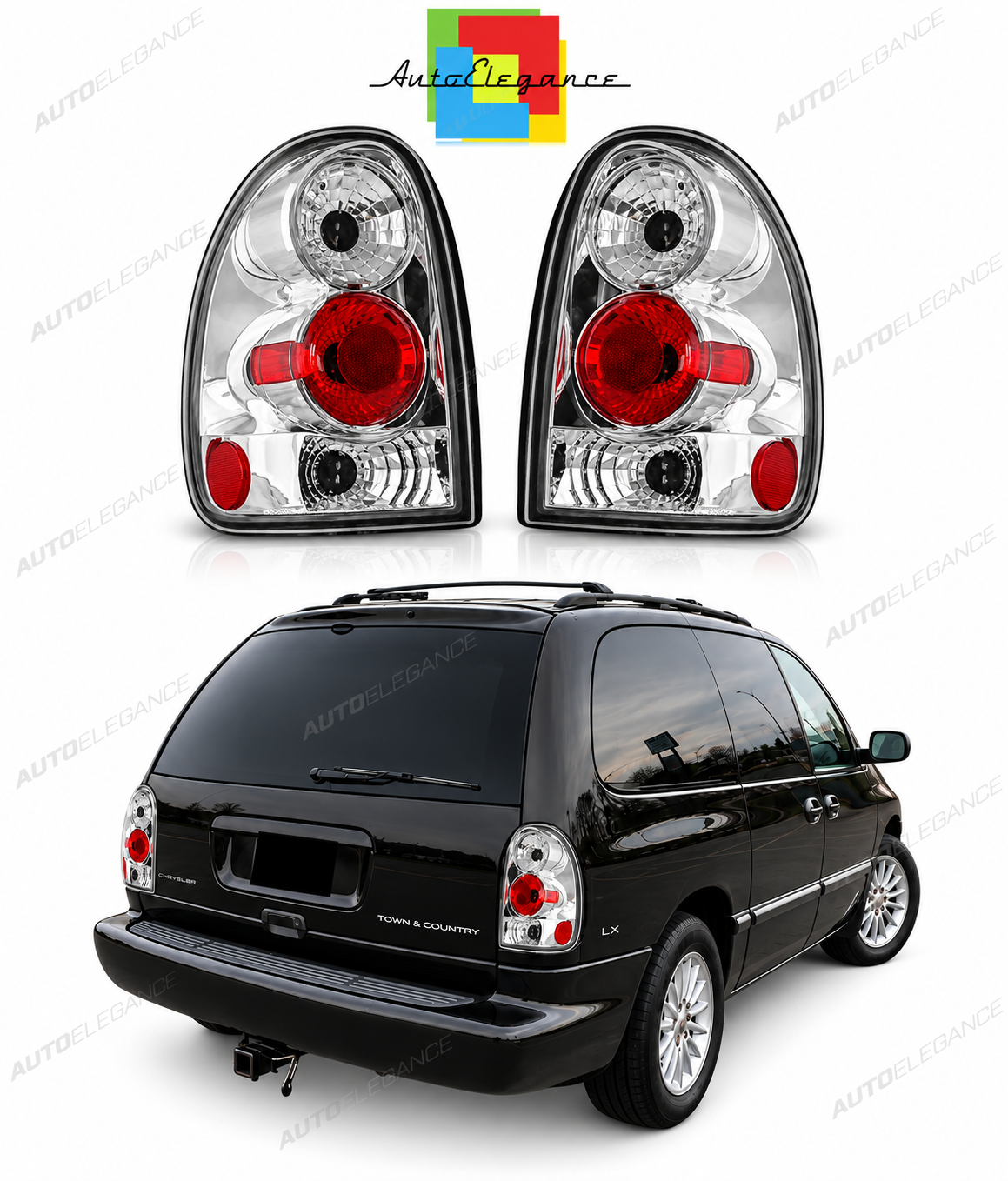 👉Fanali Posteriori adatto per CHRYSLER VOYAGER 96-02.01 CROMATA👈