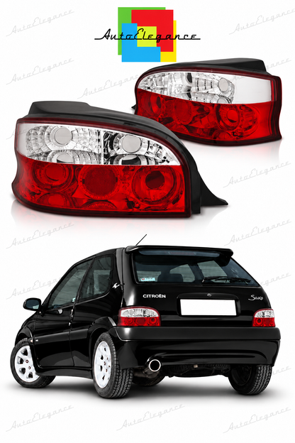 👉Fanali posteriori ROSSO-BIANCO adatto per CITROEN SAXO 96-99👈